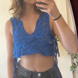 Cobalt blue summer knit top
